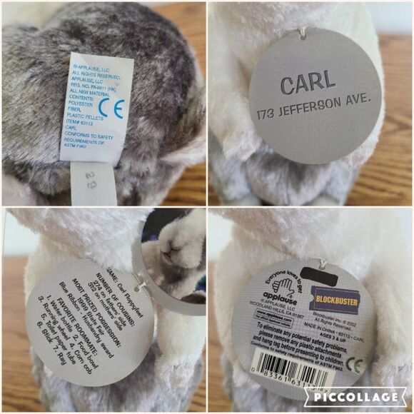 Blockbuster Video Carl Floppyfeet Stuffed Animal Bunny Rabbit Vintage From 2002 - Picture 15 of 16